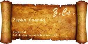Zupka Csanád névjegykártya